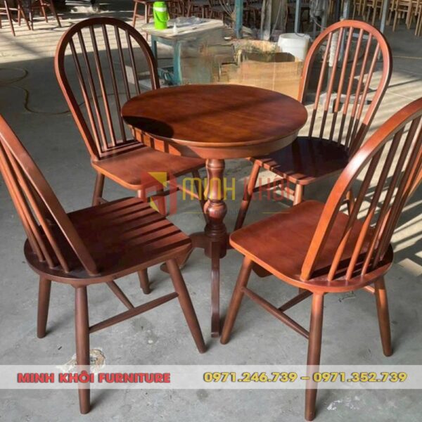 Bộ bàn ghế gỗ cafe Windsor – Thiết kế cổ điển, sang trọng cho quán cà phê
