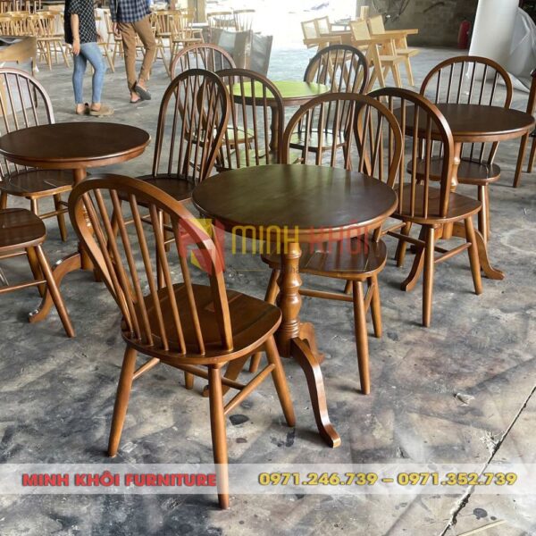 Bộ bàn ghế gỗ cafe Windsor – Thiết kế cổ điển, sang trọng cho quán cà phê