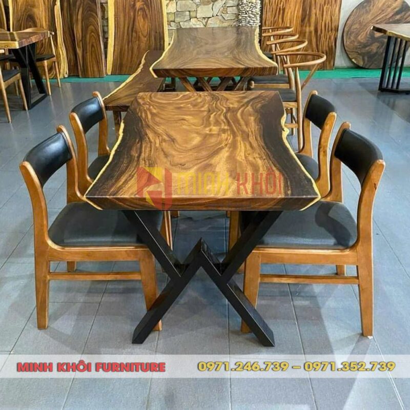 Bộ bàn ghế nhà hàng gỗ me tây MK-0043 – Lựa chọn lý tưởng cho nhà hàng và quán ăn