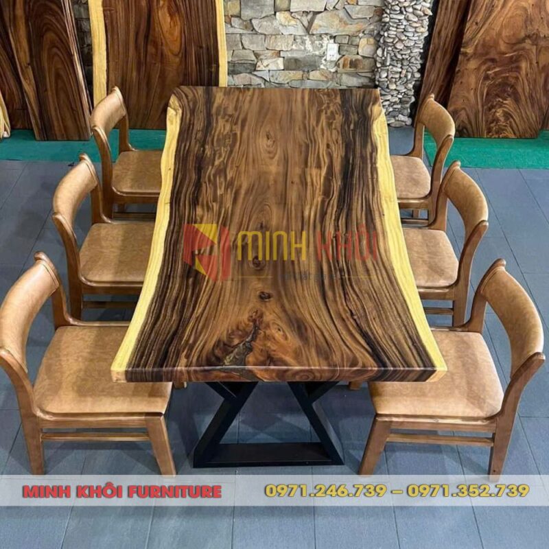Bộ bàn ghế nhà hàng gỗ me tây MK-0043 – Lựa chọn lý tưởng cho nhà hàng và quán ăn
