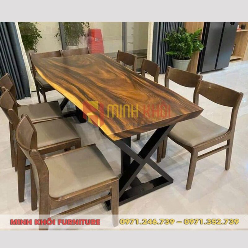 Bộ bàn ghế nhà hàng gỗ me tây MK-0043 – Lựa chọn lý tưởng cho nhà hàng và quán ăn