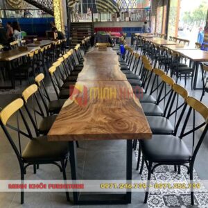 Bộ bàn ghế quán ăn gỗ me tây MK-0041 – Lựa chọn hoàn hảo cho nhà hàng, quán nhậu hiện đại