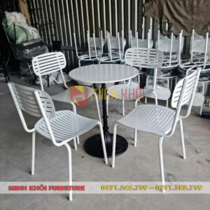 Bộ bàn ghế sắt cafe ngoài trời MK-0053 – Bền đẹp, tiện dụng cho quán sân vườn