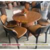 Bộ bàn ăn tròn 6 ghế PLC MK-0060 – Sang trọng cho nhà hàng và gia đình