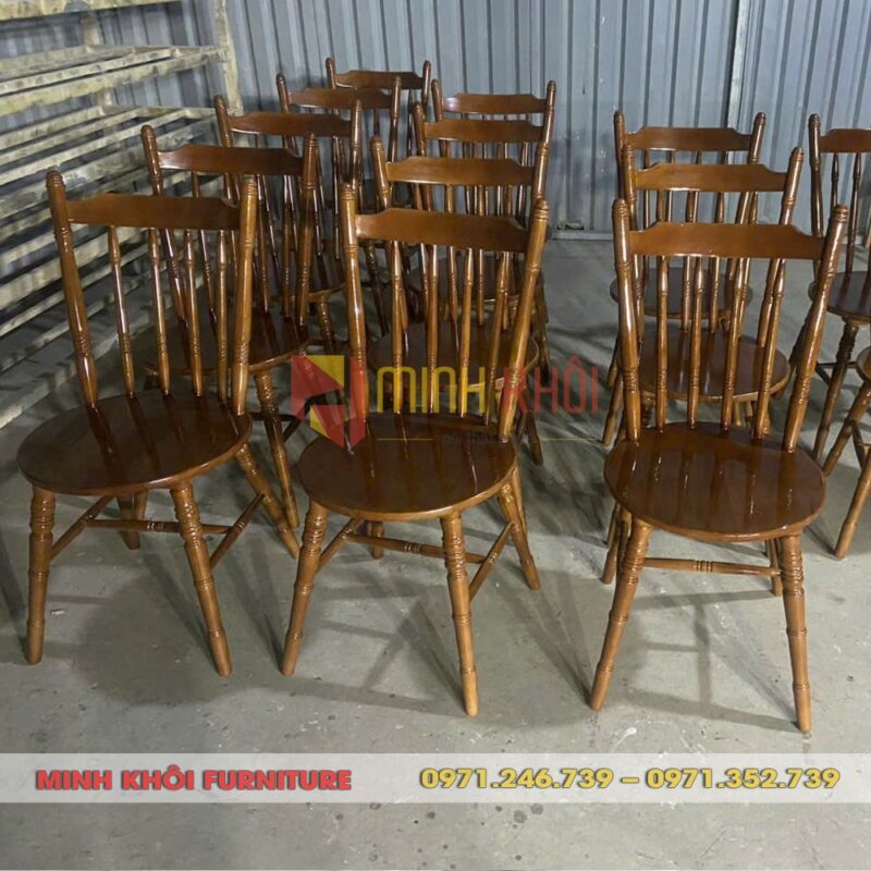 Ghế gỗ 6 nan tiện trúc 12 Ghế gỗ 6 nan tiện trúc – Mẫu ghế cổ điển đẹp cho quán ăn, nhà hàng, quán cafe
