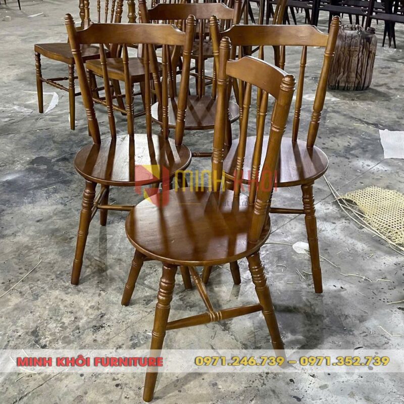 Ghế gỗ 6 nan tiện trúc 13 Ghế gỗ 6 nan tiện trúc – Mẫu ghế cổ điển đẹp cho quán ăn, nhà hàng, quán cafe