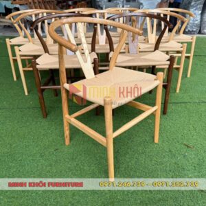 Ghế Wishbone đan dây – Mẫu ghế gỗ cao su cho quán cà phê đẹp và bền