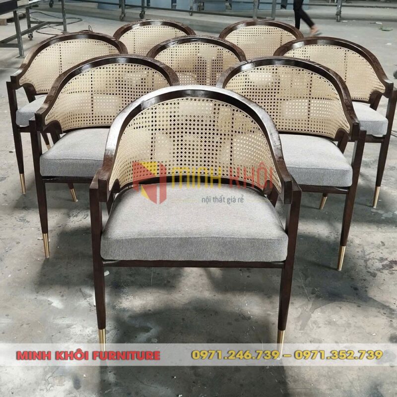 Ghế Wormley lưng mây 8 Ghế Wormley lưng mây – Thiết kế sang trọng cho quán cafe & nhà hàng