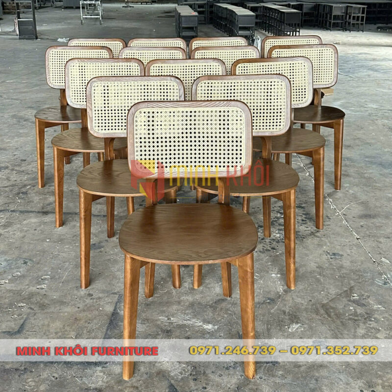 Ghế gỗ lưng mây CH301 – Ghế cafe, ghế quán ăn đẹp, sang trọng 12 Ghế gỗ lưng mây CH301 – Ghế cafe, ghế quán ăn đẹp, sang trọng