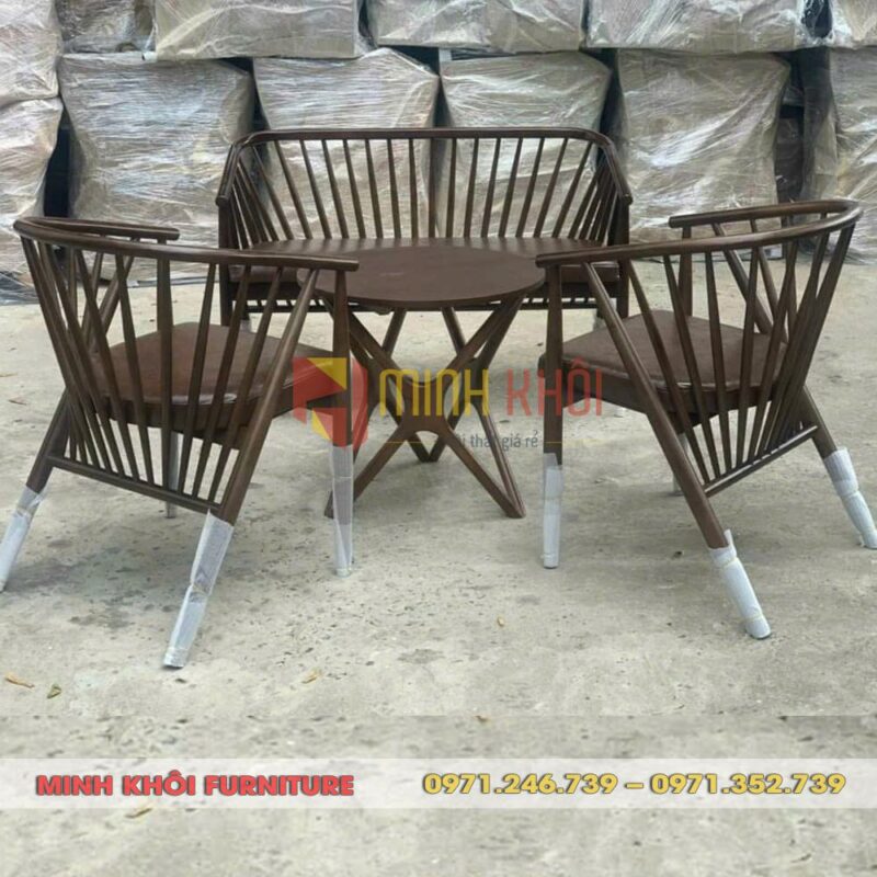 Bộ sofa cafe Genny 8 Bộ Sofa Cafe Genny | Sofa Gỗ Cao Su Đẹp, Bền, Tùy Chỉnh Theo Yêu Cầu