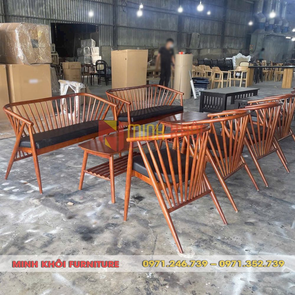 Bộ sofa cafe Genny 3 Bộ Sofa Cafe Genny | Sofa Gỗ Cao Su Đẹp, Bền, Tùy Chỉnh Theo Yêu Cầu