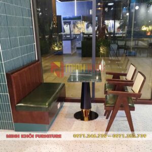 Bộ sofa cafe băng dài áp tường MK-0073 – Đẹp, bền, tiện dụng