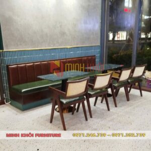 Bộ sofa cafe băng dài áp tường MK-0073 – Đẹp, bền, tiện dụng
