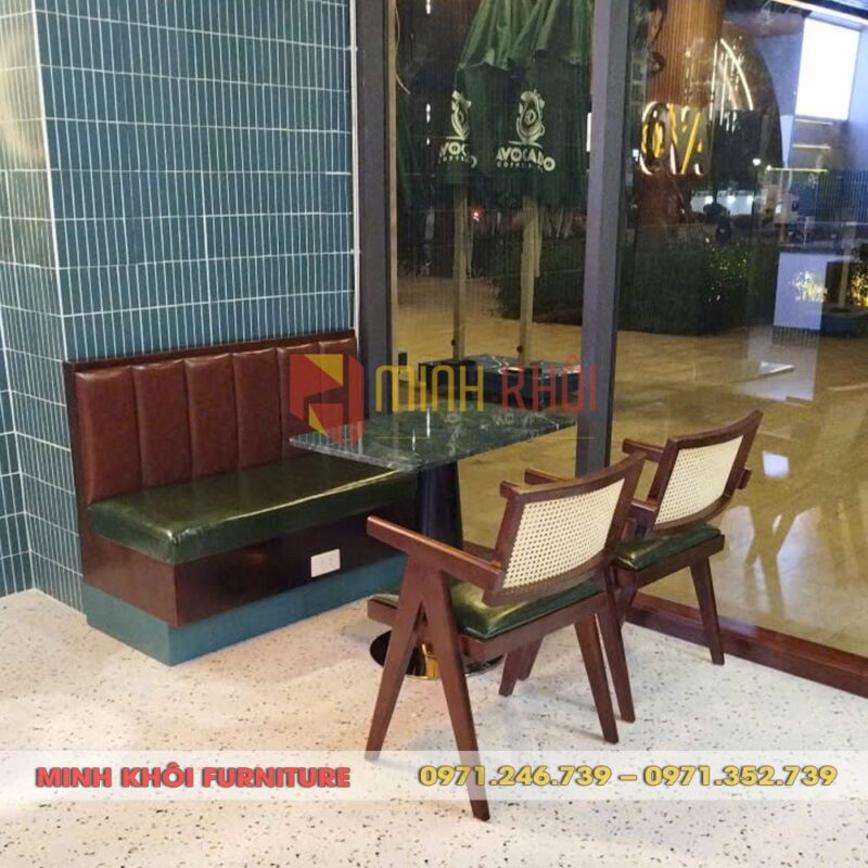 Bộ sofa cafe băng dài áp tường MK-0073 – Đẹp, bền, tiện dụng