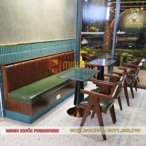 Bộ sofa cafe băng dài áp tường MK-0073 – Đẹp, bền, tiện dụng