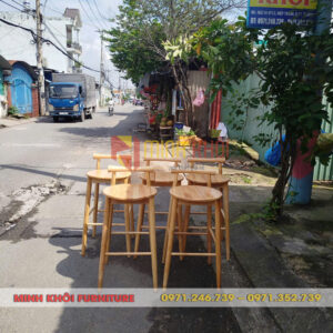 Ghế bar decor MK-0072 6 Ghế bar decor MK-0072 | Ghế bar gỗ cao su tối giản