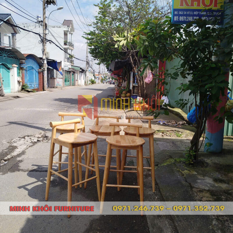 Ghế bar decor MK-0072 11 Ghế bar decor MK-0072 | Ghế bar gỗ cao su tối giản
