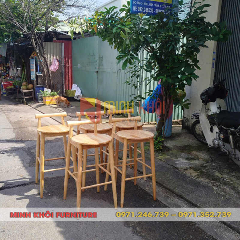 Ghế bar decor MK-0072 10 Ghế bar decor MK-0072 | Ghế bar gỗ cao su tối giản