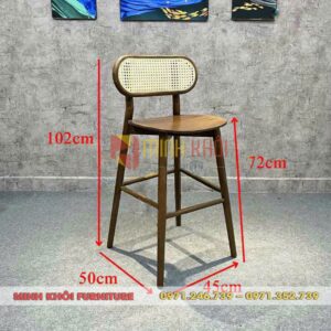 Ghế bar gỗ ASH lưng mây CH303 6 Ghế bar gỗ ASH lưng mây CH303 – Giải pháp nội thất quầy bar đẹp