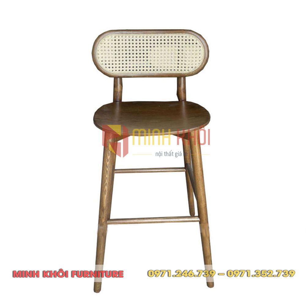 Ghế bar gỗ ASH lưng mây CH303 3 Ghế bar gỗ ASH lưng mây CH303 – Giải pháp nội thất quầy bar đẹp