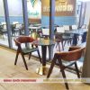 Bộ bàn ghế gỗ cafe Spirit 8 Bộ bàn ghế gỗ cafe Spirit chân sắt mặt đá – Đẹp và chắc chắn