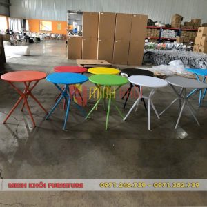 Bàn cafe nhựa tròn MK-0082 bền đẹp, hiện đại, giá tốt