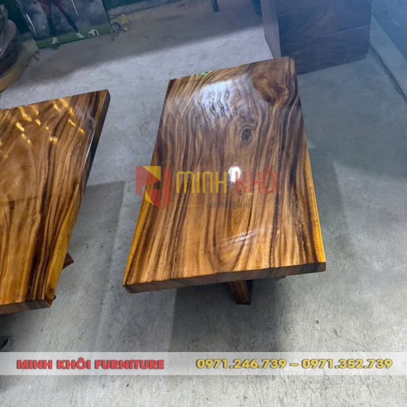 Bộ bàn ăn gỗ me tây tự nhiên nguyên tấm 7 Bàn gỗ me tây tự nhiên cao cấp – Vân gỗ đẹp, bền chắc theo thời gian