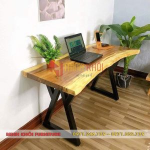 Bàn gỗ me tây tự nhiên đẹp - Bàn ăn, cafe, bàn làm việc gỗ me tây 8 Bàn gỗ me tây tự nhiên cao cấp – Vân gỗ đẹp, bền chắc theo thời gian