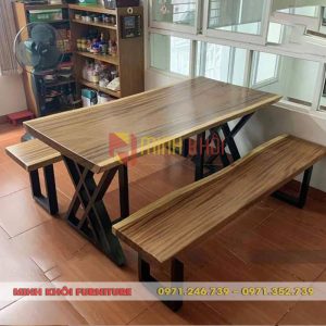 Bộ bàn ăn gỗ me tây MK-0076 5 Bộ bàn ăn gỗ me tây MK-0076 – Bàn ăn gỗ tự nhiên đẹp, bền và hiện đại