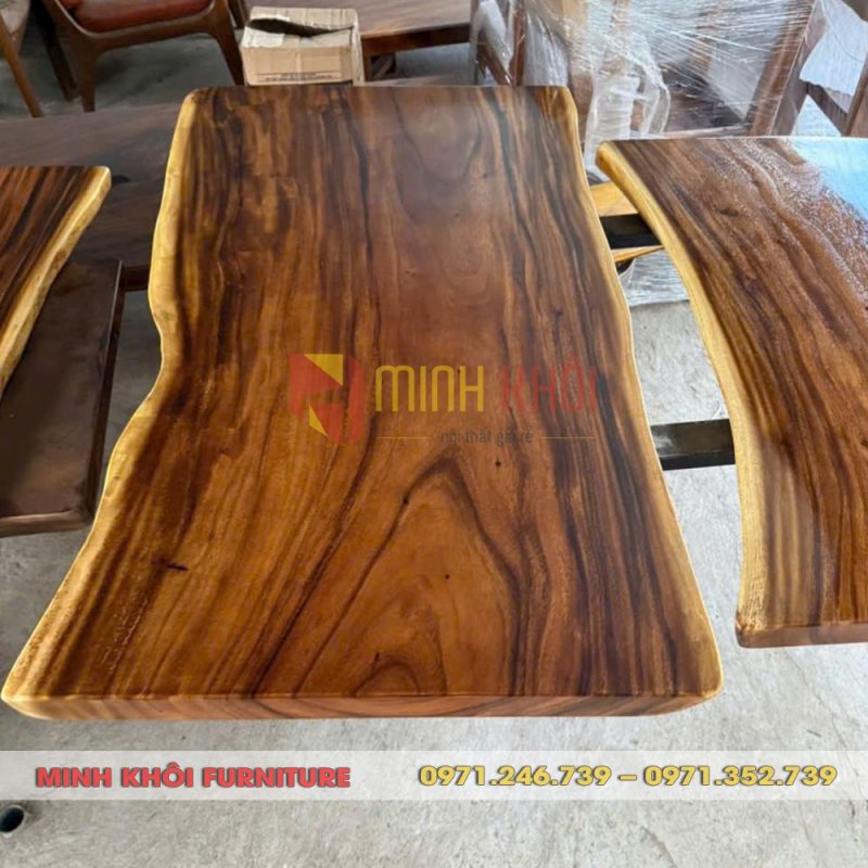 Bộ bàn ăn gỗ me tây MK-0076 13 Bộ bàn ăn gỗ me tây MK-0076 – Bàn ăn gỗ tự nhiên đẹp, bền và hiện đại