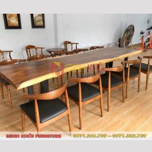 Bộ bàn ăn gỗ me tây MK-0077 4 Bộ bàn ăn gỗ me tây MK-0077 – Lựa chọn đẹp cho quán ăn, quán nhậu