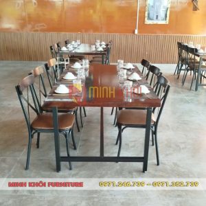 Bộ bàn ghế nhà hàng khung sắt MK-0078 bền đẹp, giá tốt