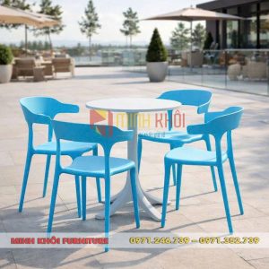 Bộ bàn ghế nhựa cafe ngoài trời MK-0080 – Bền đẹp, giá tốt