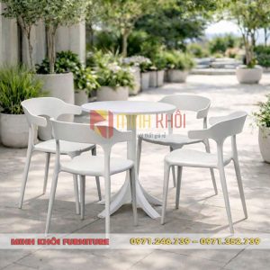 Bộ bàn ghế nhựa cafe ngoài trời MK-0080 – Bền đẹp, giá tốt
