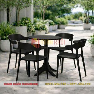 Bộ bàn ghế nhựa cafe ngoài trời MK-0080 – Bền đẹp, giá tốt