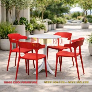 Bộ bàn ghế nhựa cafe ngoài trời MK-0080 – Bền đẹp, giá tốt