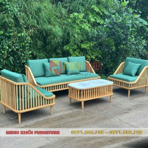 Bộ sofa KBH gỗ ASH – Sofa gỗ đẹp cho phòng khách, quán cafe