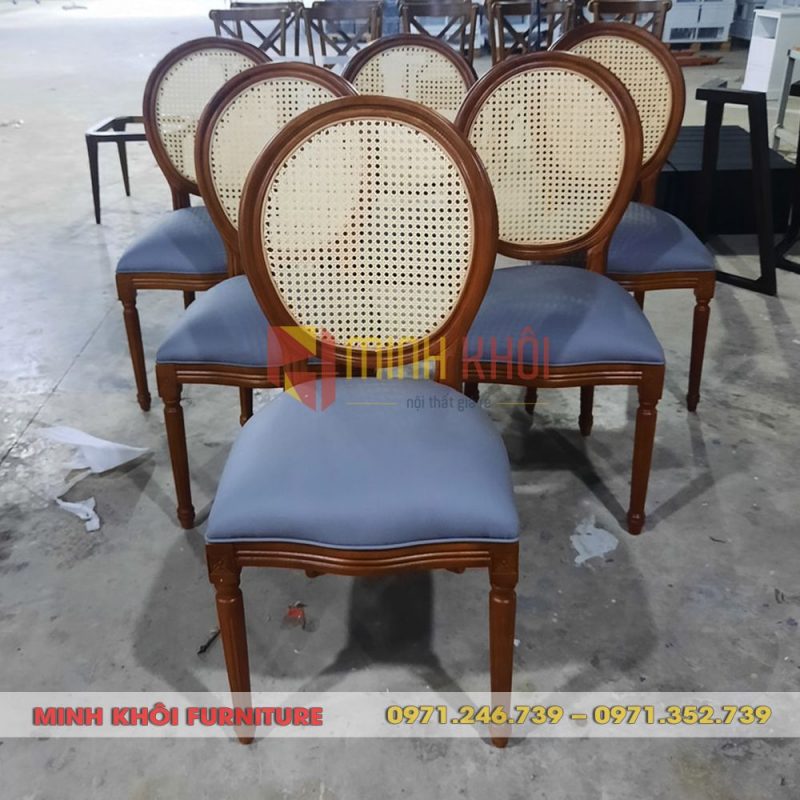 Ghế Louis lưng mây - Ghế nhà hàng, cafe phong cách cổ điển 12 Ghế Louis lưng mây tự nhiên – Đẹp, sang trọng
