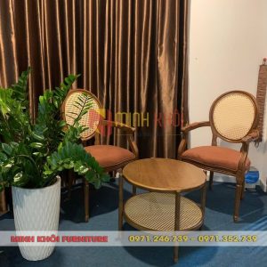 Ghế Louis lưng mây - Ghế nhà hàng, cafe phong cách cổ điển 6 Ghế Louis lưng mây tự nhiên – Đẹp, sang trọng