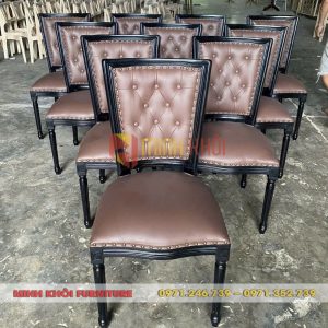 Ghế Louis lưng vuông decor quán cafe, khách sạn