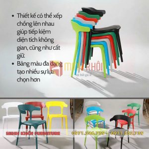 Ghế nhựa đúc MK-0079 – Ghế cafe đẹp, bền, giá tốt