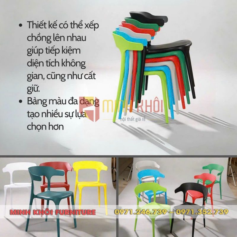 Ghế nhựa đúc MK-0079 – Ghế cafe đẹp, bền, giá tốt