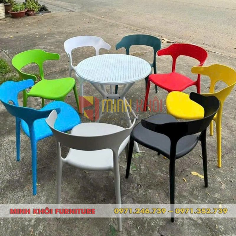Ghế nhựa đúc MK-0079 – Ghế cafe đẹp, bền, giá tốt