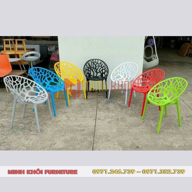 Ghế cafe nhựa đúc nguyên khối MK-0097 20 Ghế Cafe Nhựa Đúc Nguyên Khối MK-0097 Thiết Kế Độc Đáo, Bền Đẹp