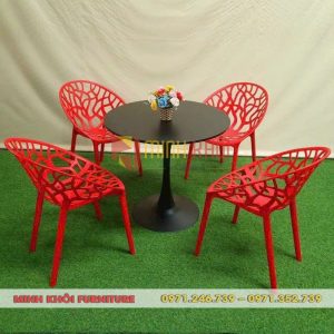 Ghế cafe nhựa đúc nguyên khối MK-0097 12 Ghế Cafe Nhựa Đúc Nguyên Khối MK-0097 Thiết Kế Độc Đáo, Bền Đẹp