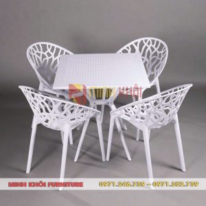 Ghế cafe nhựa đúc nguyên khối MK-0097 15 Ghế Cafe Nhựa Đúc Nguyên Khối MK-0097 Thiết Kế Độc Đáo, Bền Đẹp
