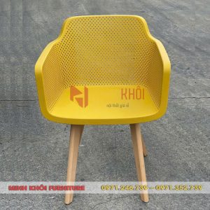 Ghế nhựa chân gỗ cao cấp MK-0092 – Đẹp, bền, giá tốt