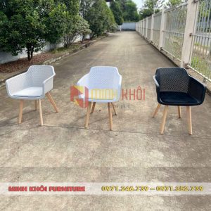 Ghế nhựa chân gỗ cao cấp MK-0092 – Đẹp, bền, giá tốt