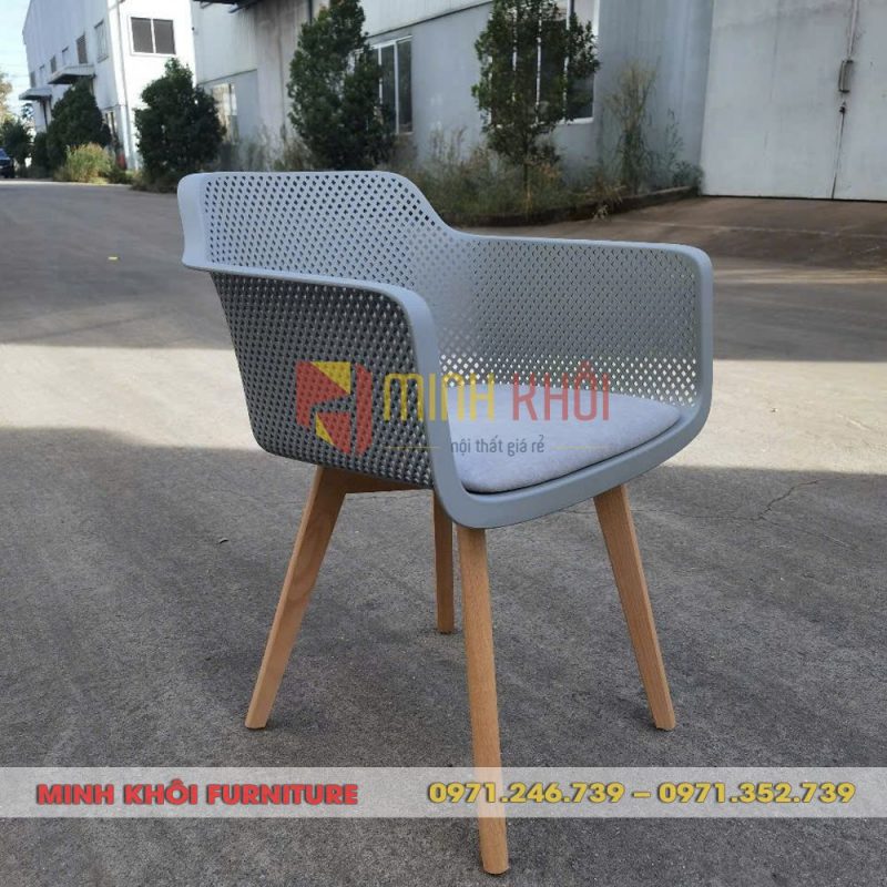 Ghế nhựa chân gỗ cao cấp MK-0092 – Đẹp, bền, giá tốt