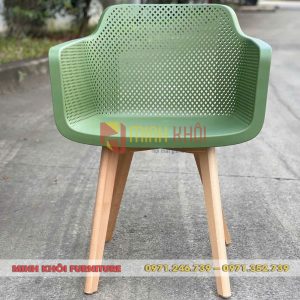 Ghế nhựa chân gỗ cao cấp MK-0092 – Đẹp, bền, giá tốt
